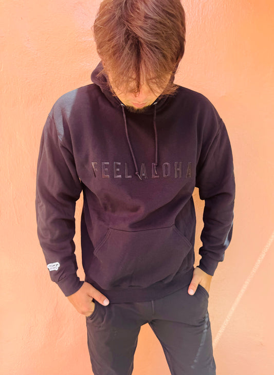 feel aloha embroidery hoodie