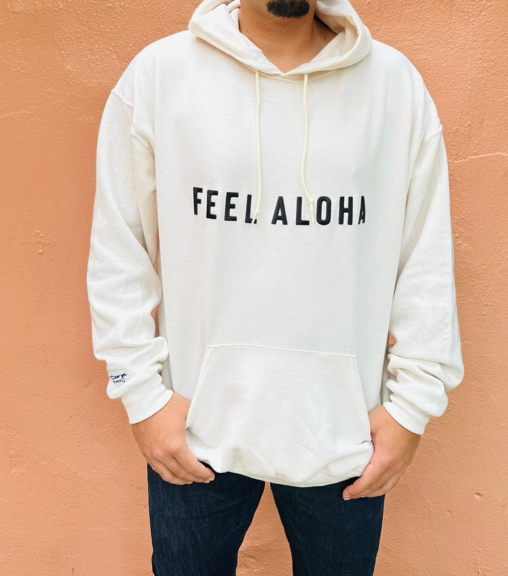 feel aloha embroidery hoodie