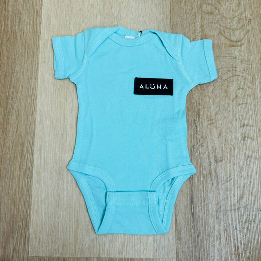 baby ALOHA pocket embroidery with smiley